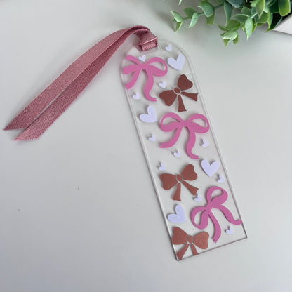 Acrylic Bow Bookmark (Coquette, Girly, Cutesy)