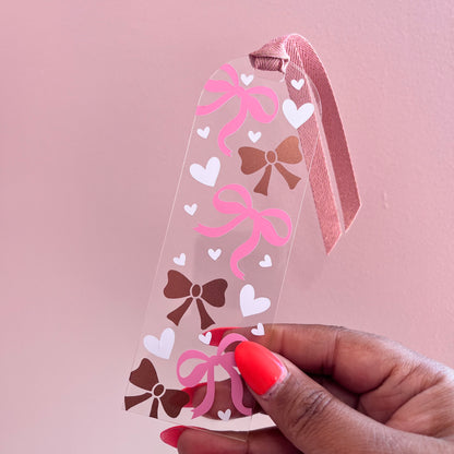 Acrylic Bow Bookmark (Coquette, Girly, Cutesy)