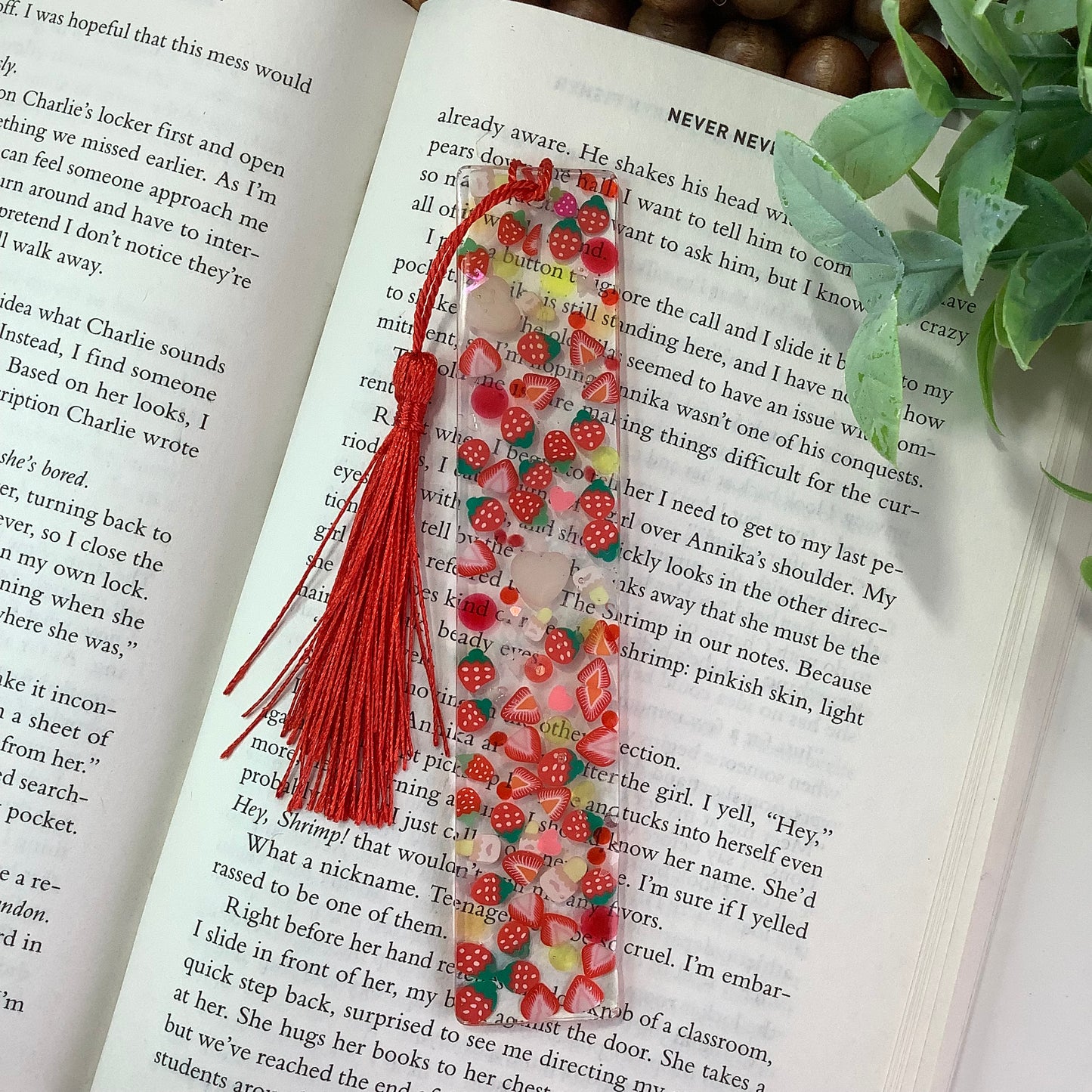 Strawberry Patch Resin Bookmark-Glow in the Dark