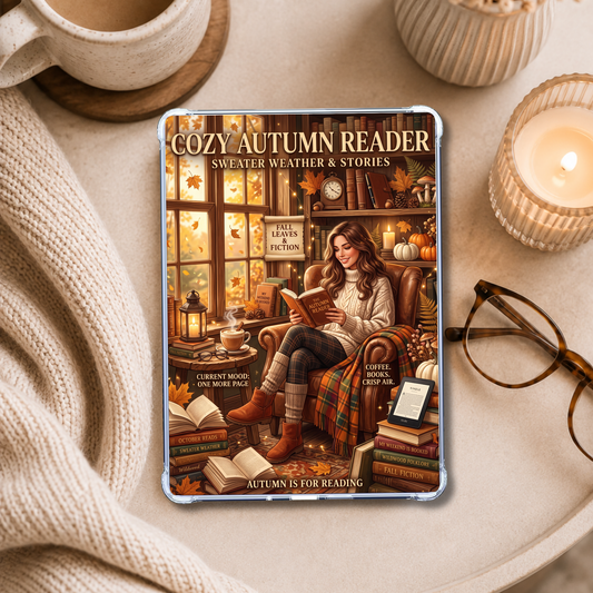Fall Reader shown on an eReader in a styled setting