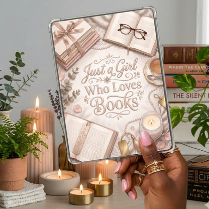 Just a Girl Who Loves Books Kindle Insert | Clear Case eReader Decor
