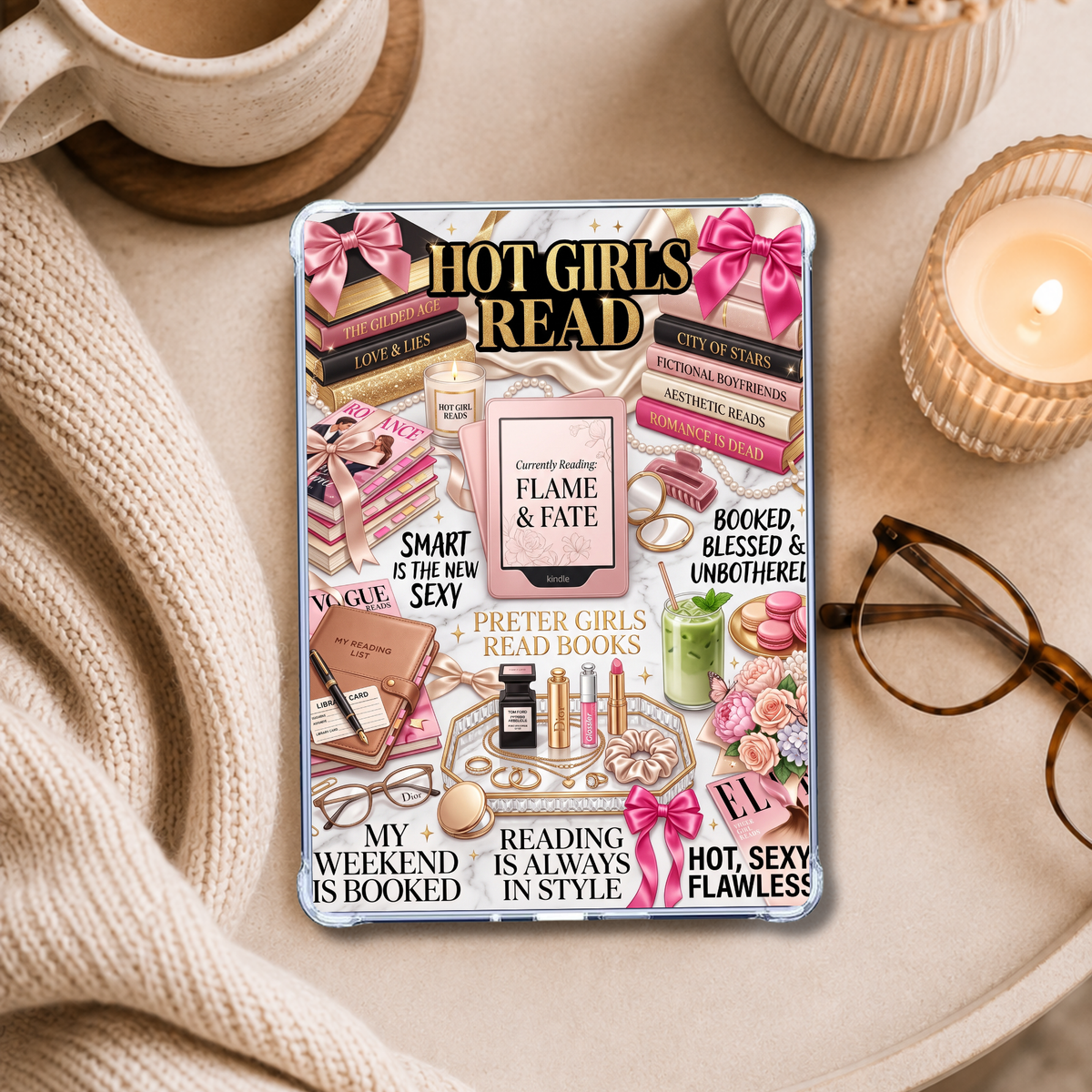 Luxe Hot Girls Kindle Insert | Clear Case eReader Decor