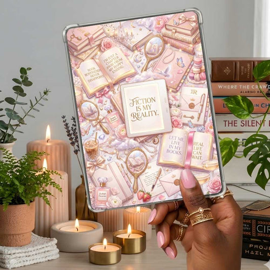 Princess Reader Kindle insert second lifestyle view in a clear eReader case