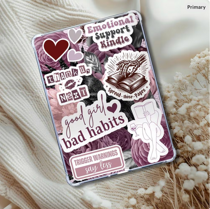 Good Girl Bad Habit Sticker Look Insert for Clear Case | Bookish Accessories