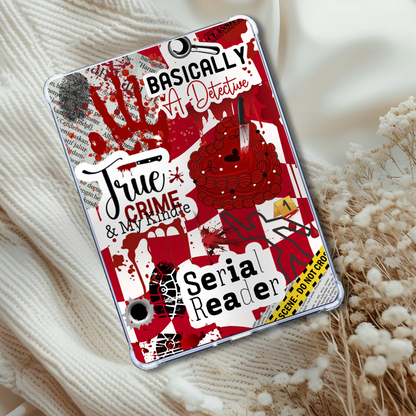 Serial Reader Crime Sticker Look Kindle Insert for Clear Case | Bookish Accessories