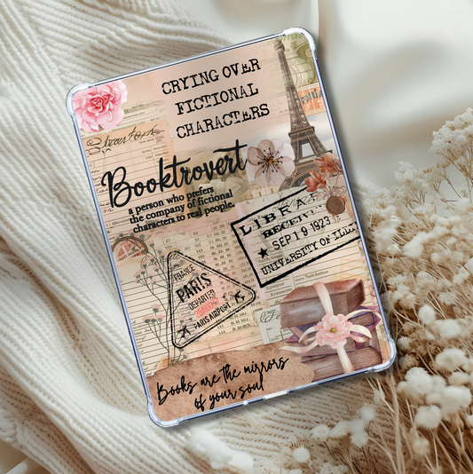 Booktrovert Parisian Cottage Core Sticker Look Insert for Clear Case | Bookish Accessories