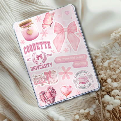 Pink Bookish Girly Kindle Insert for Clear Case | Bookish Accessories