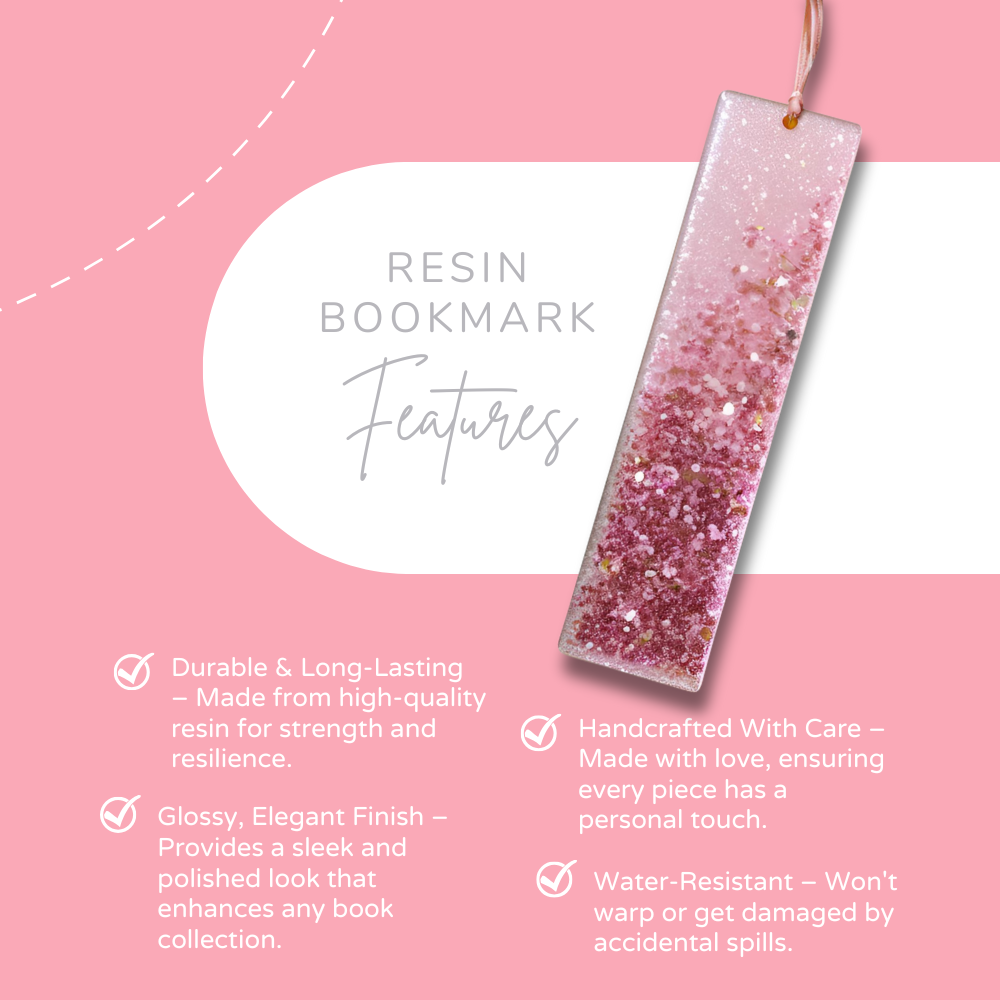 Ruby Red Chunky Glitter Resin Bookmark