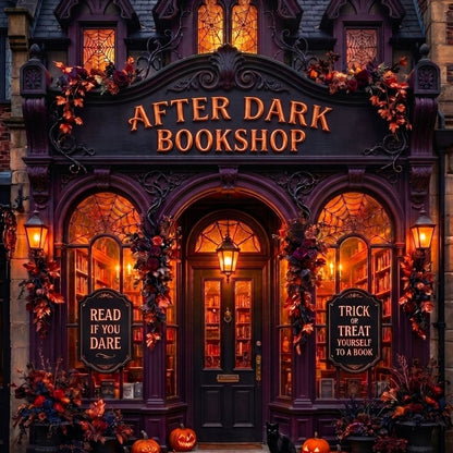 Close-up detail of Afterdark Bookshop Kindle insert artwork