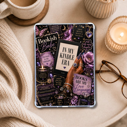Amethyst Bookish Babe shown on an eReader in a styled setting