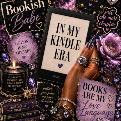 Amethyst Bookish Babe artwork close-up