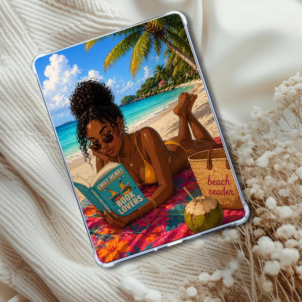 Black Girl Beachy Vacation Insert: Kindle or eReader Decor for Book Lovers