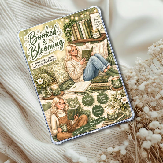 Booked & Blooming Sage Blonde Girl: Kindle or eReader Decor for Book Lovers