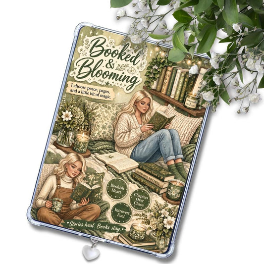 Booked & Blooming Sage Blonde Girl: Kindle or eReader Decor for Book Lovers
