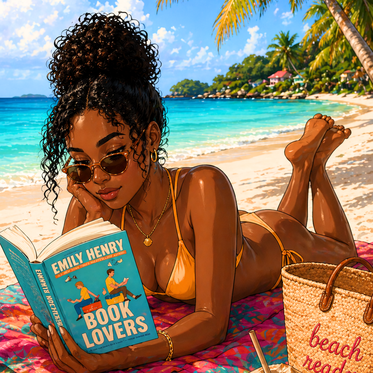 Black Girl Beachy Vacation shown on a handheld eReader