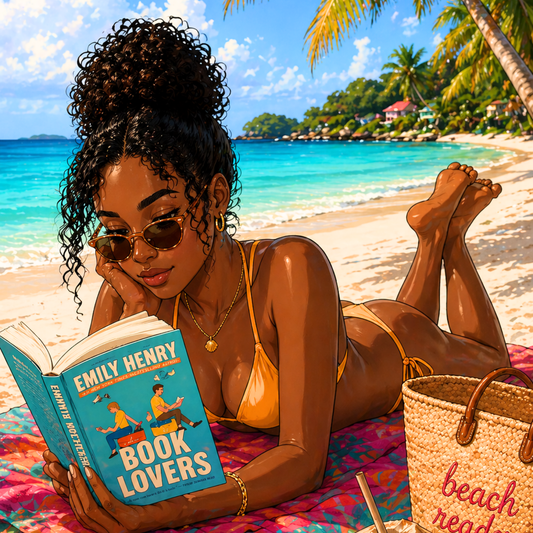 Black Girl Beachy Vacation shown on a handheld eReader
