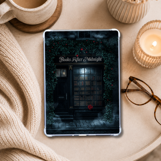 Book After Midnight shown on an eReader in a styled setting