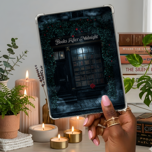Book After Midnight shown on a handheld eReader
