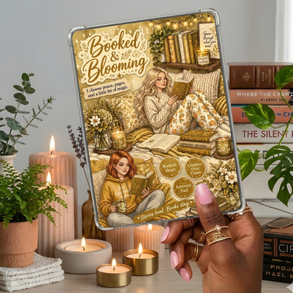 Booked & Blooming Yellow White Girl shown on a handheld eReader