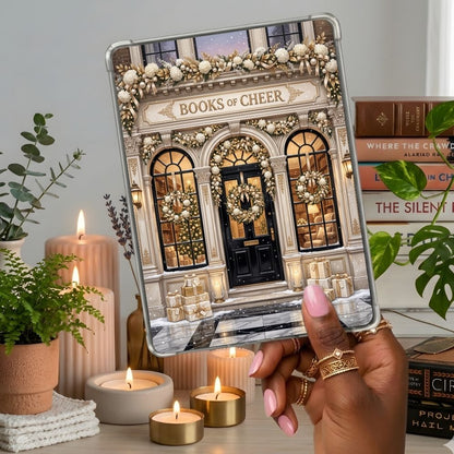 Books of Cheer Kindle insert second lifestyle view in a clear eReader case