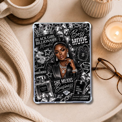 Boss Mode Kindle insert styled in a clear eReader case