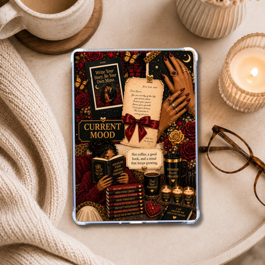Cabernet Current Mood shown on an eReader in a styled setting