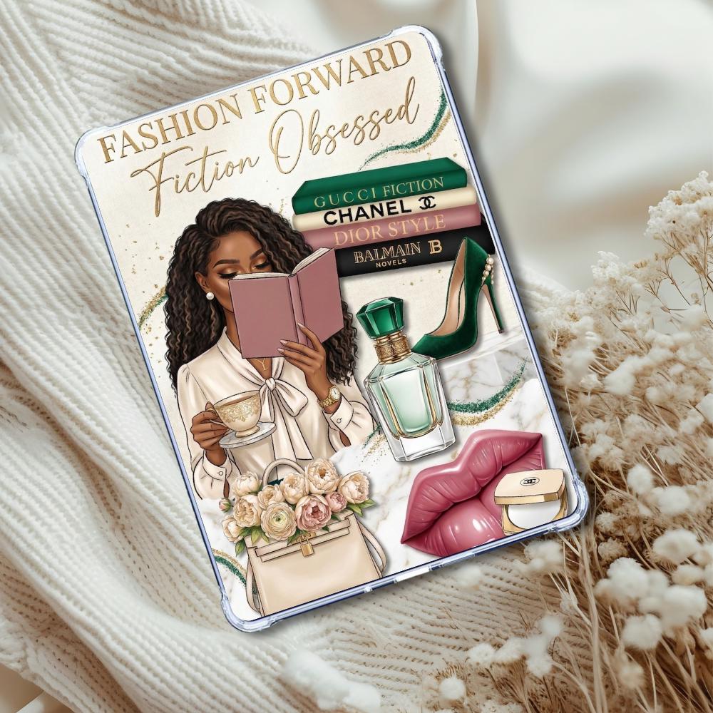 Fiction Obsessed Melanin Reader: Kindle or eReader Decor for Book Lovers