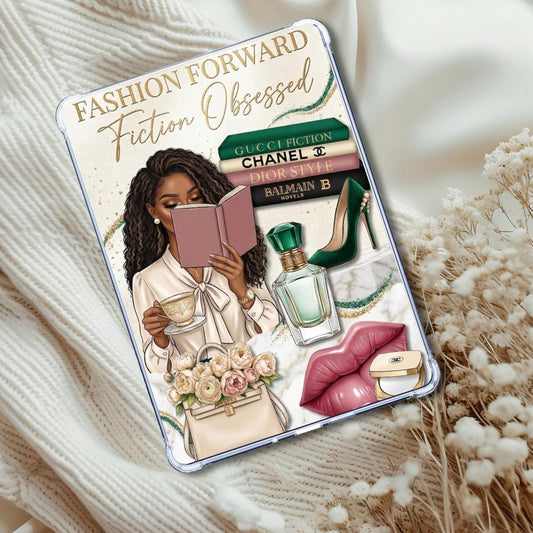 Fiction Obsessed Melanin Reader: Kindle or eReader Decor for Book Lovers