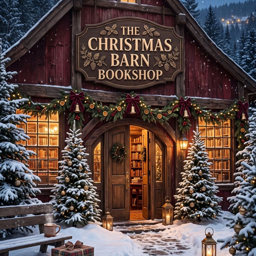 Close-up detail of Christmas Barn Kindle insert artwork