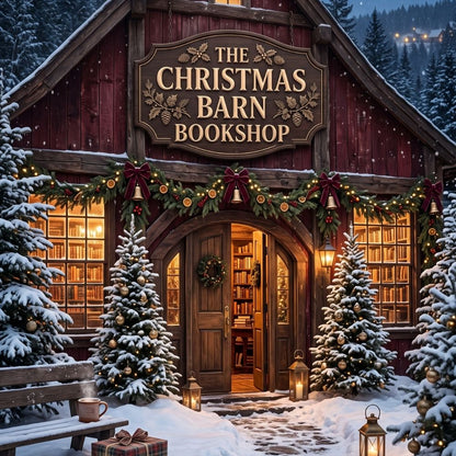 Close-up detail of Christmas Barn Kindle insert artwork