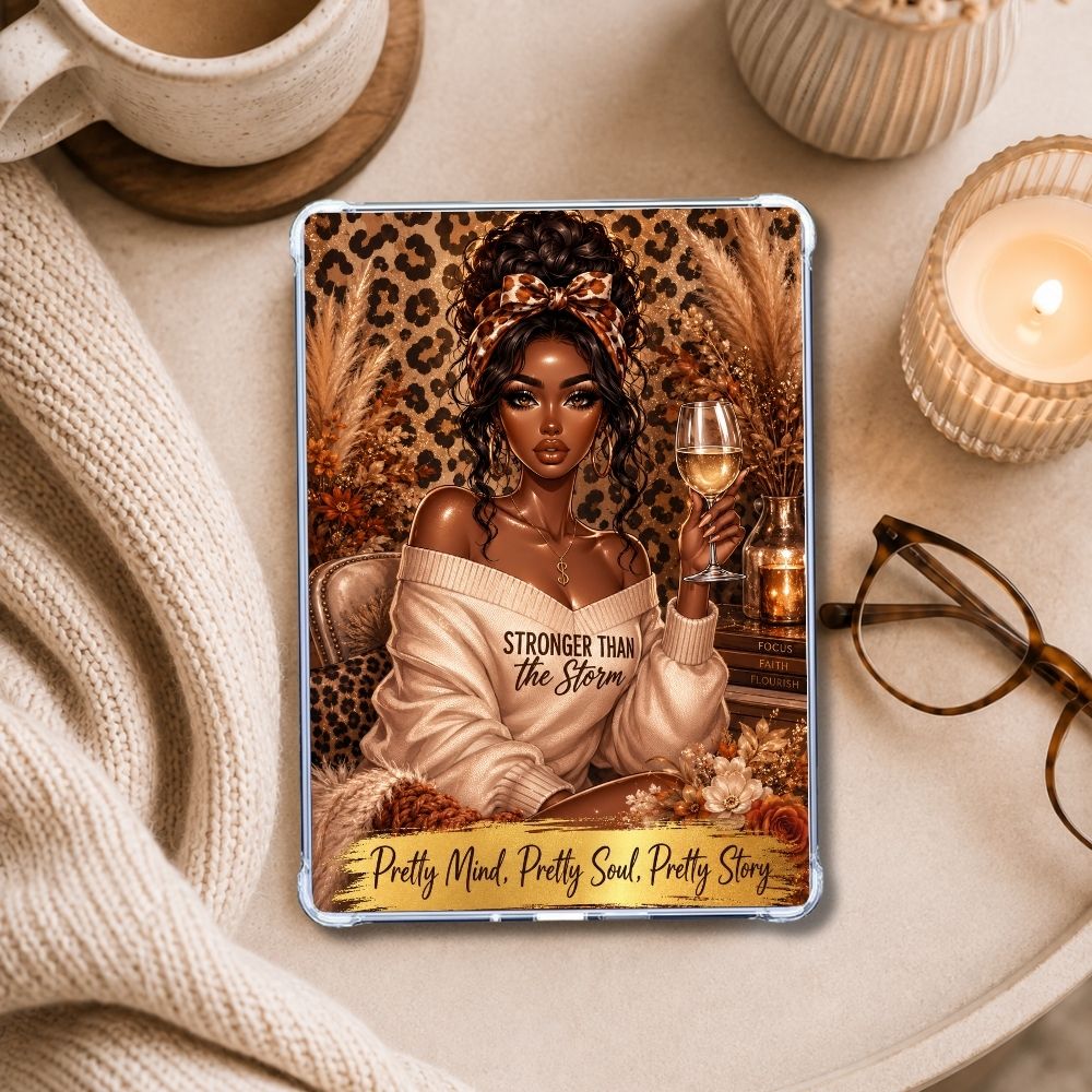 Copper Stronger than the Storm Kindle insert styled in a clear eReader case