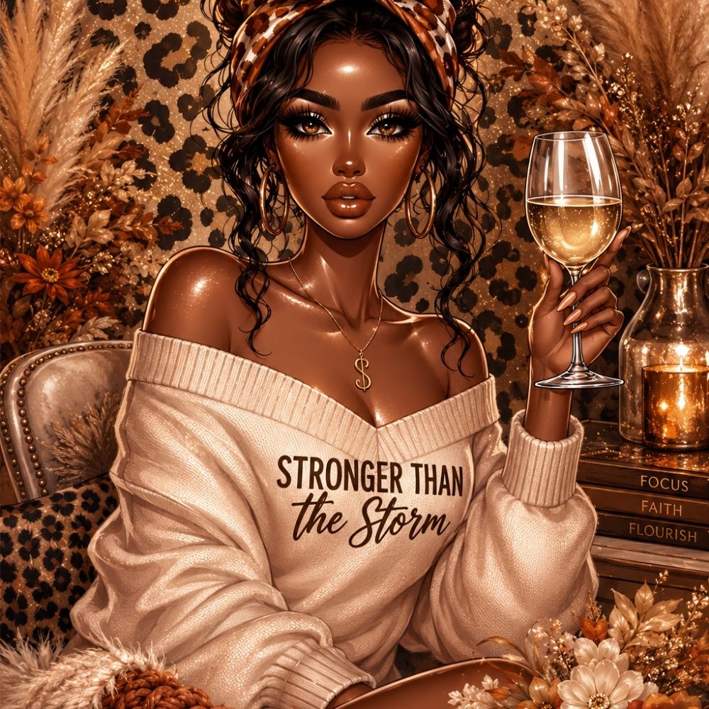 Close-up detail of Copper Stronger than the Storm Kindle insert artwork
