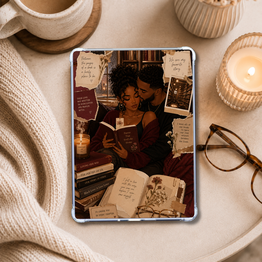 Couple in Love Black Couple shown on an eReader in a styled setting