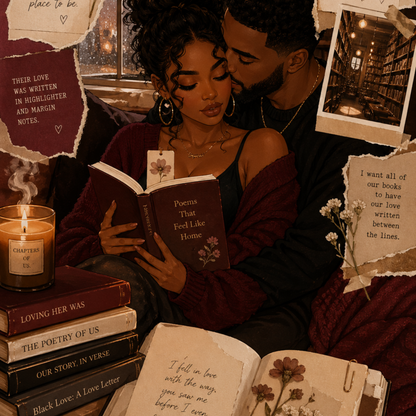 Couple in Love Black Couple artwork close-up