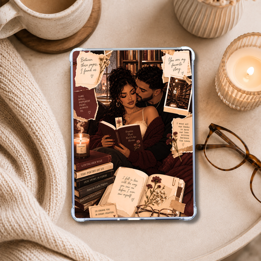 Couple in Love Latino Couple shown on an eReader in a styled setting