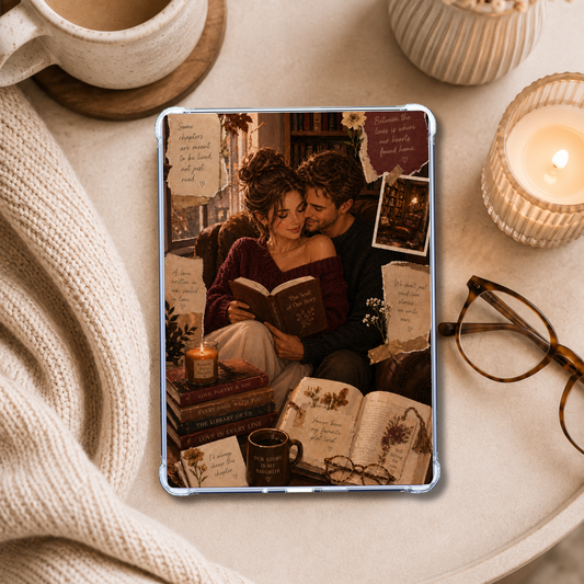 Couple in Love White Couple shown on an eReader in a styled setting