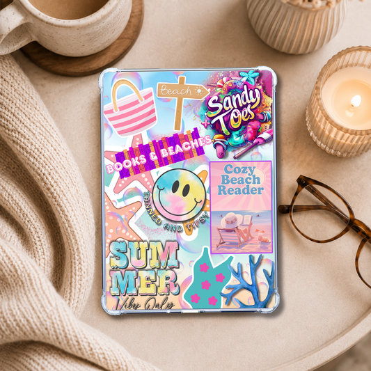 Cozy Beach Reader Vacation shown on an eReader in a styled setting