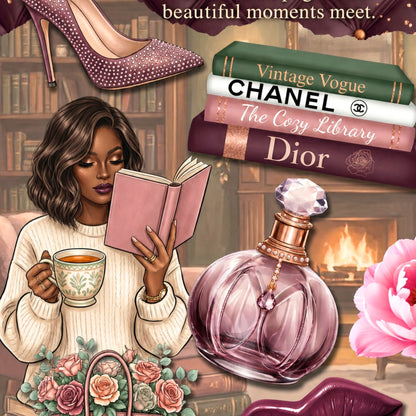 Cozy Escapes Black Girl artwork close-up