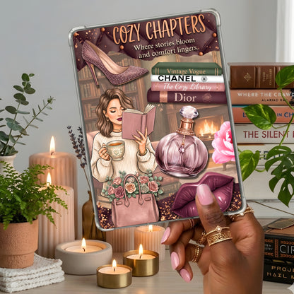 Cozy Escapes White Girl Reader shown on a handheld eReader