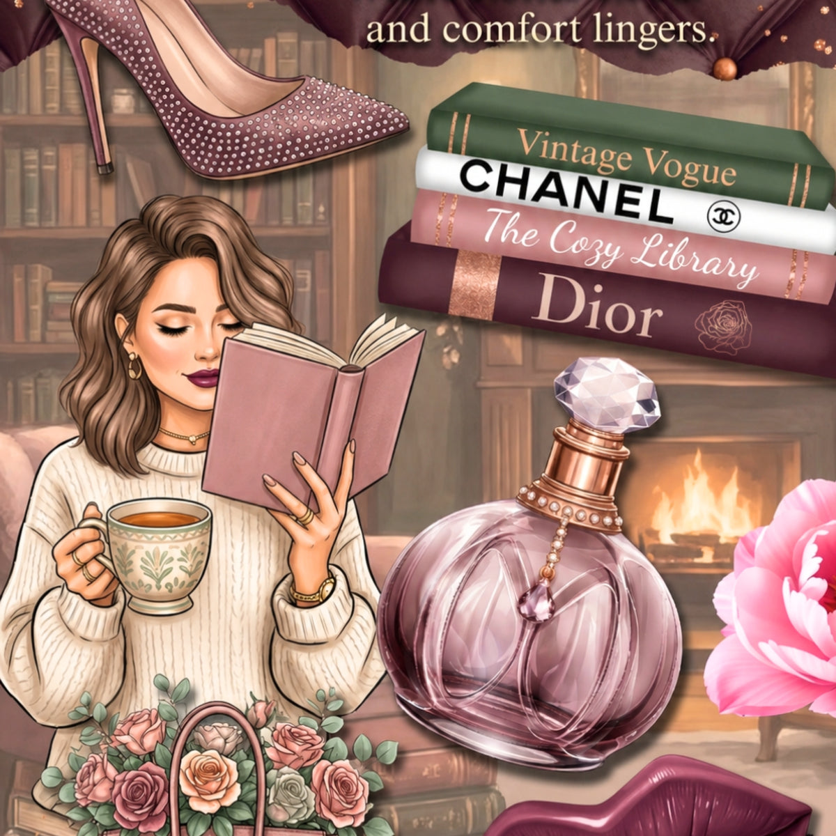Cozy Escapes White Girl Reader artwork close-up