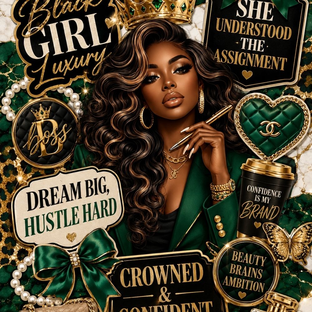 Close-up detail of Crowned & Confident Kindle insert artwork