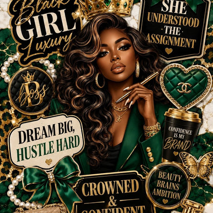 Close-up detail of Crowned & Confident Kindle insert artwork