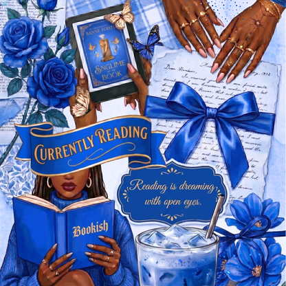 Currently Reading Blue Melanin Girl artwork close-up