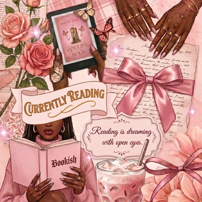 Currently Reading Pink Melanin Girl artwork close-up