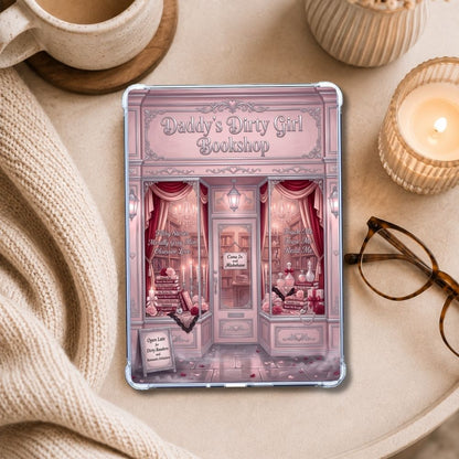 Daddy's Dirty Girl Kindle insert styled in a clear eReader case