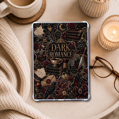 Dark Romance Collage Kindle insert styled in a clear eReader case