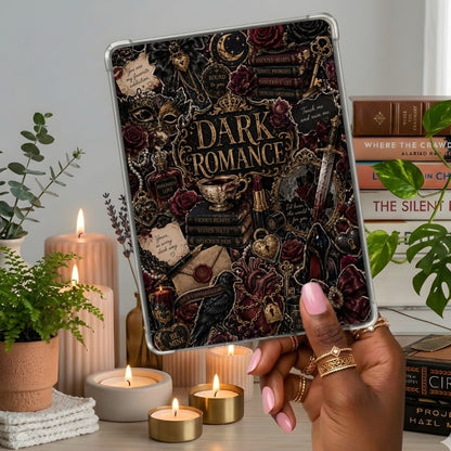 Dark Romance Collage Kindle insert second lifestyle view in a clear eReader case