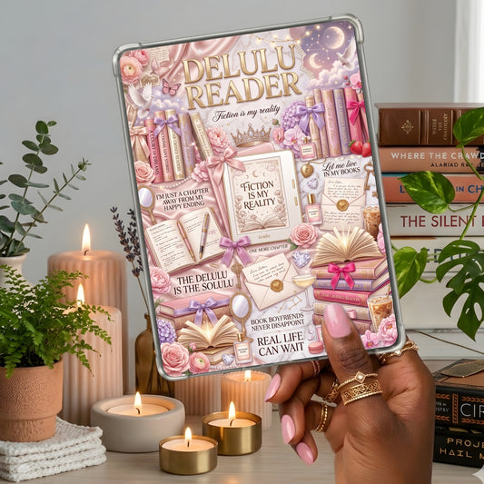 Delulu Reader shown on a handheld eReader