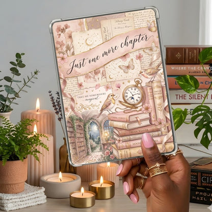 Dream Weaver Kindle insert second lifestyle view in a clear eReader case