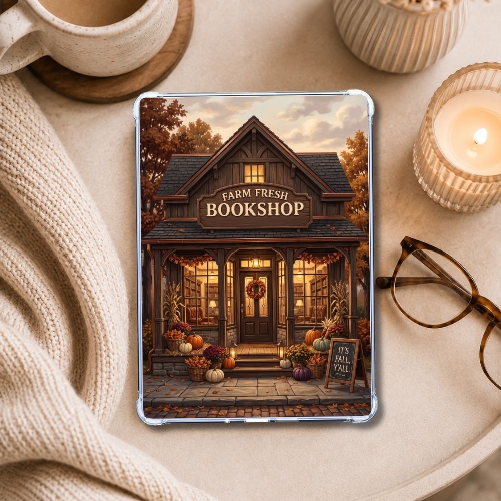 Farm Fresh Kindle insert styled in a clear eReader case